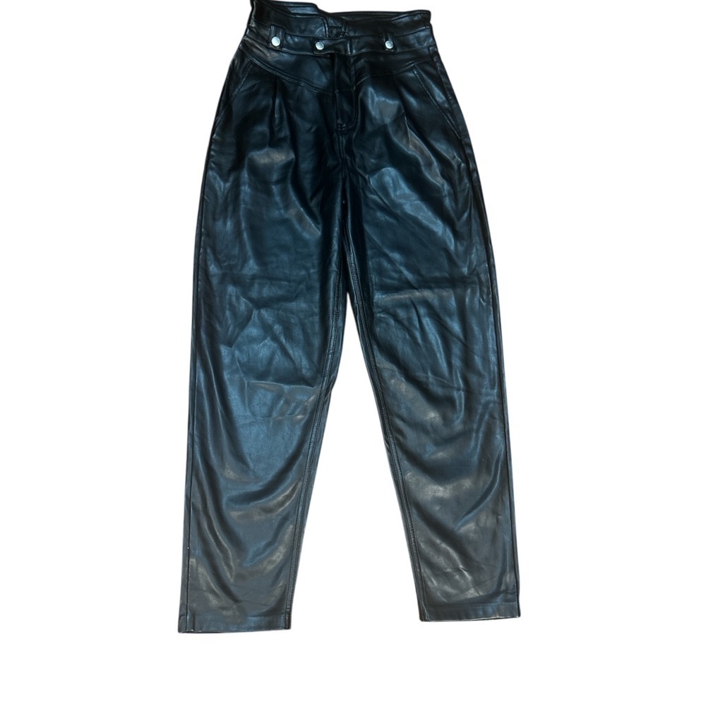 BLANKNYC Vegan Leather High-Rise Pants Black Size 26 - Picture 2 of 7
